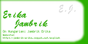 erika jambrik business card